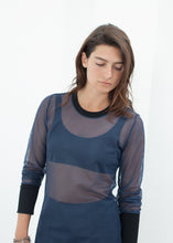 Cuffed Mesh Tee in Navy/Black - gstuffpro.com