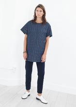 Quilted Mesh Mini Dress in Navy - gstuffpro.com