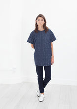 Quilted Mesh Mini Dress in Navy - gstuffpro.com