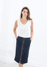 Contrast Zipper Skirt in Navy - gstuffpro.com