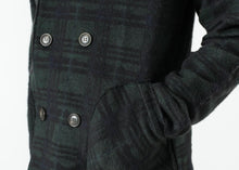 Double Breasted Hoodie in Forest Plaid - gstuffpro.com