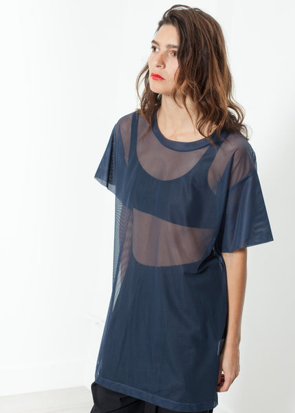 Mesh Over Dress in Navy - gstuffpro.com