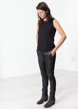 Leather Panel Trouser in Black - gstuffpro.com