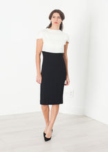 Layered Contrast Dress in Cream/Black - gstuffpro.com
