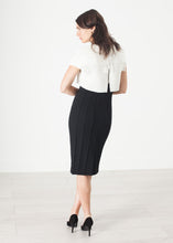 Layered Contrast Dress in Cream/Black - gstuffpro.com