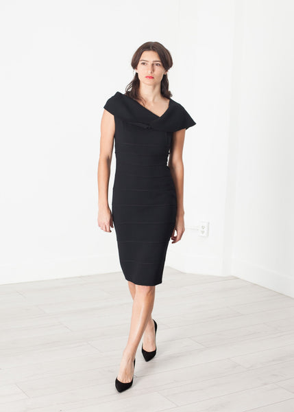 Asymmetric Dress in Black - gstuffpro.com