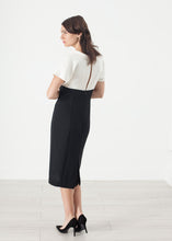 Pearl Fastened Dress in Cream/Black - gstuffpro.com