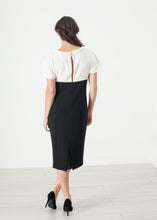 Pearl Fastened Dress in Cream/Black - gstuffpro.com
