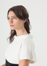 Pearl Fastened Dress in Cream/Black - gstuffpro.com