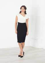 Asymmetric Dress in Cream/Black - gstuffpro.com