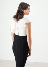 Asymmetric Dress in Cream/Black - gstuffpro.com