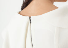 Asymmetric Dress in Cream/Black - gstuffpro.com
