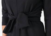 Tie Waist Dress in Black - gstuffpro.com