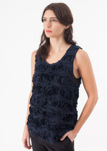 Ruffled Tank Top in Navy - gstuffpro.com