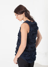 Ruffled Tank Top in Navy - gstuffpro.com