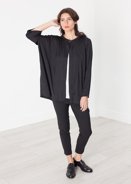 Unbalanced Cardigan in Black - gstuffpro.com