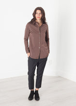 Sheen Button-Up in Red/Tan - gstuffpro.com
