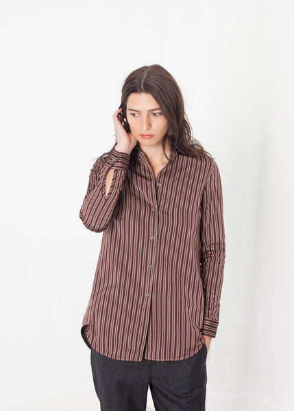 Sheen Button-Up in Red/Tan - gstuffpro.com