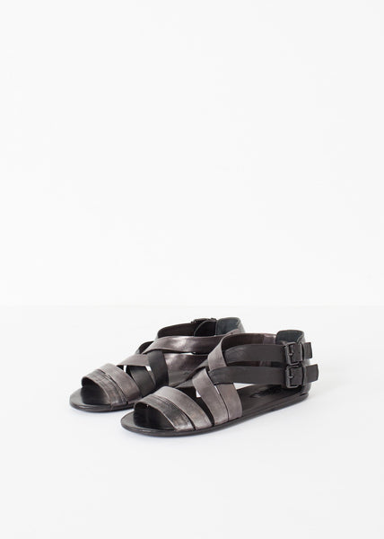 Wrap Sandal in Black/Steel - gstuffpro.com