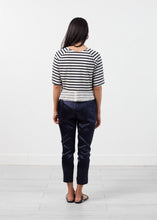 Sleeve Top in Navy Stripe - gstuffpro.com