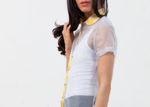 Sheer Button-Up Blouse in Pale Blue - gstuffpro.com