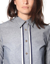 Chambray Boyfriend Shirt in Blue - gstuffpro.com