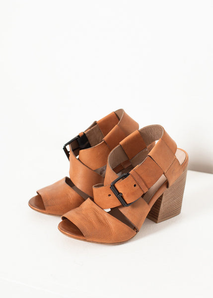 Buckle Strap Heel in Brown - gstuffpro.com