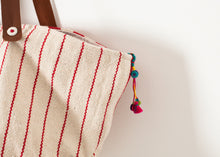 Woven Oversized Tote in Red Stripe - gstuffpro.com