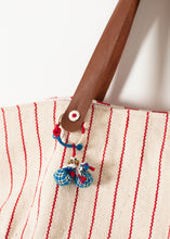 Woven Oversized Tote in Red Stripe - gstuffpro.com