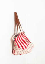 Woven Oversized Tote in Red Stripe - gstuffpro.com