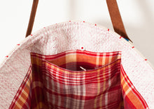 Woven Oversized Tote in Red Stripe - gstuffpro.com