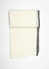 Edged Wool Scarf in Off White - gstuffpro.com