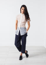 Sheer Button-Up Blouse in Ivory - gstuffpro.com