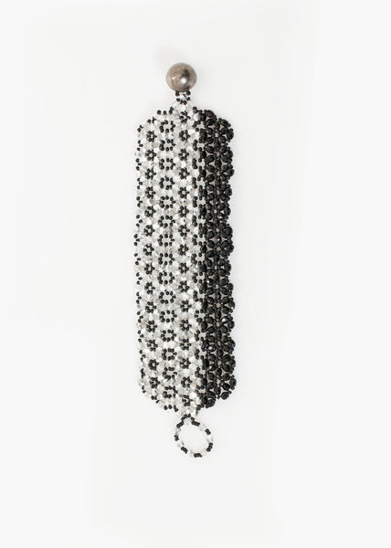 Lattice Bead Cuff in Silver/Black - gstuffpro.com