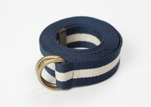 Striped Web Belt in Navy/White - gstuffpro.com